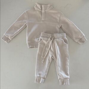 Little Bipsy Ivory Jogger Set. Size 18-24M
